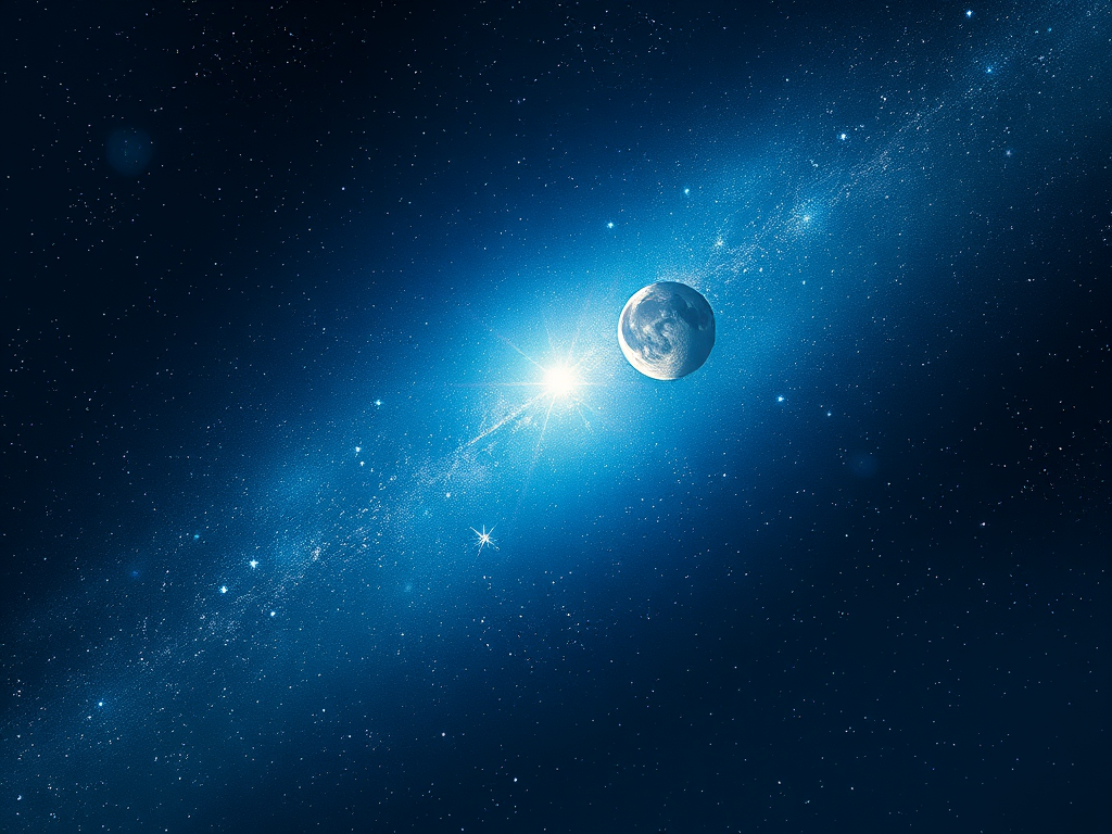 A captivating view of the night sky filled with a multitude of stars, featuring a bright celestial light and Earth visible in the foreground, creating a sense of wonder and connection to the universe.