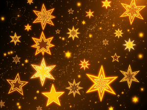 Shining stars of beauty in the galaxy A vibrant pattern of shining stars in shades of gold and orange against a dark background, illustrating the beauty and wonder of celestial bodies.